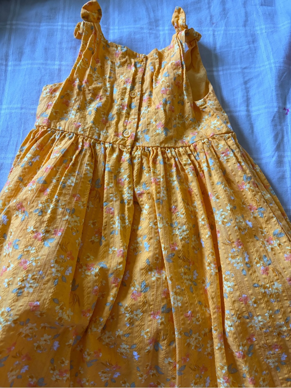 OshKosh B'gosh Yellow Floral Tie-Shoulder Sundress
